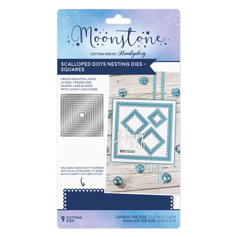 Moonstone Dies - Scalloped Dots Nesting Dies - Squares 1
