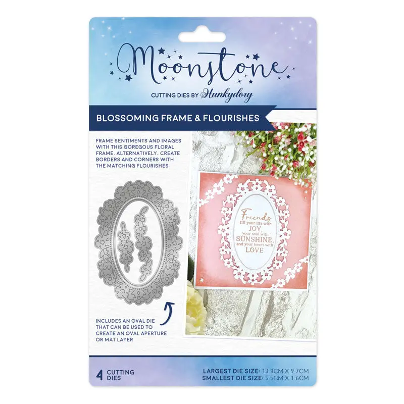 Moonstone Dies - Blossoming Oval Frame & Flourishes 1
