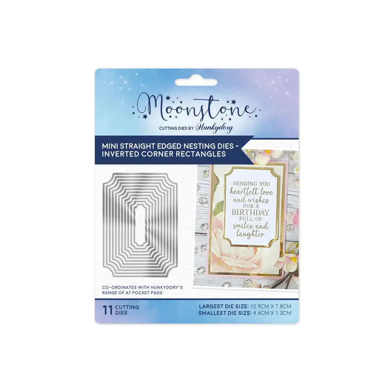 Moonstone Dies - Mini Straight Edged Nesting Dies - Inverted Corner Rectangles 1