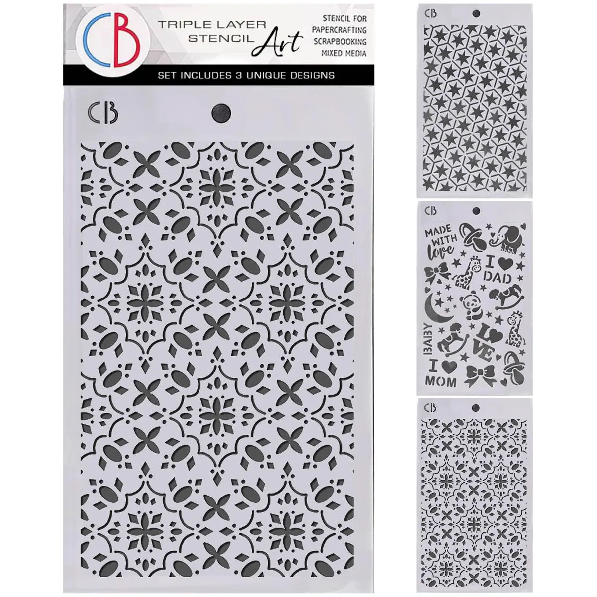 Toy Shop Stencil Mix 5"X8"– Triple Layer Set (3 Unique Designs) 1
