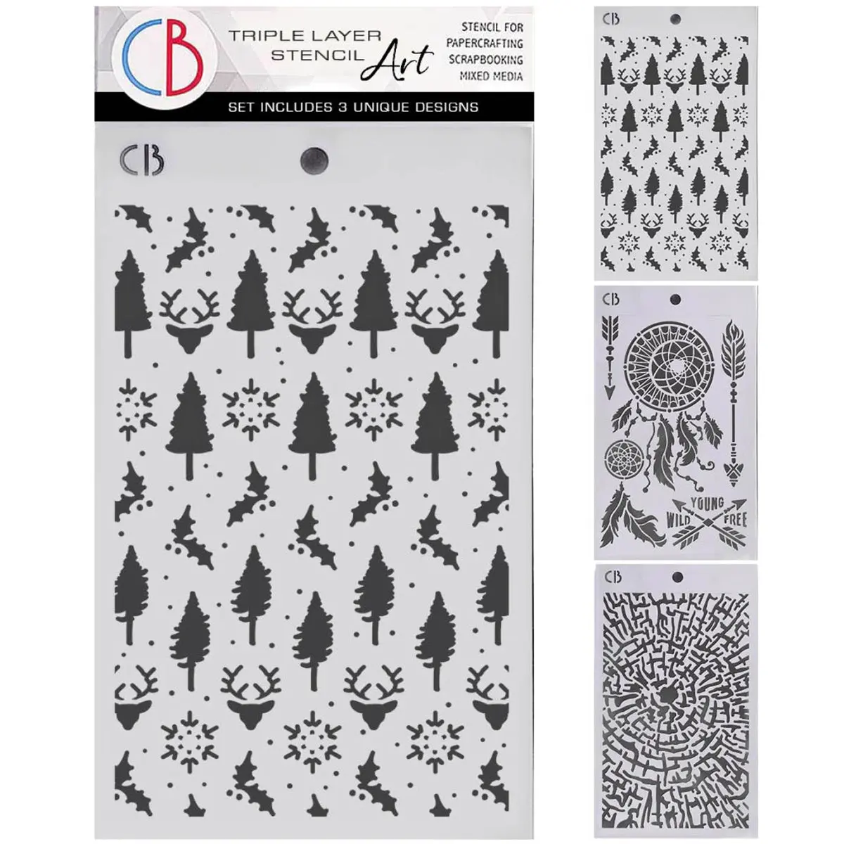 Forest Tales Stencil Mix 5"X8"– Triple Layer Set (3 Unique Designs) 1