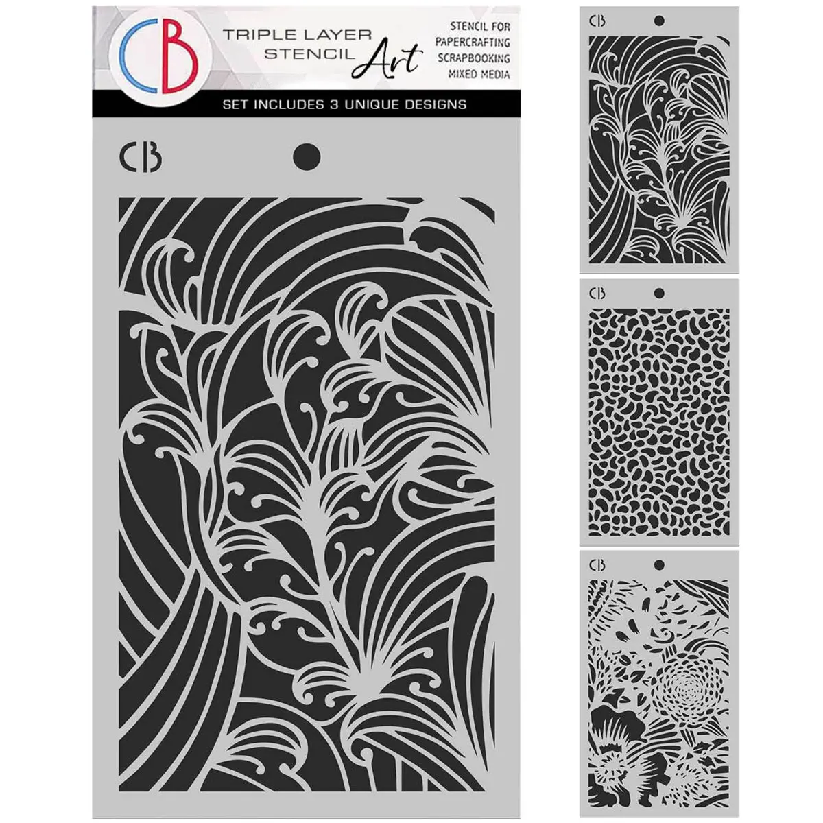 Book Lovers Stencil Mix 5"X8"– Triple Layer Set (3 Unique Designs) 1