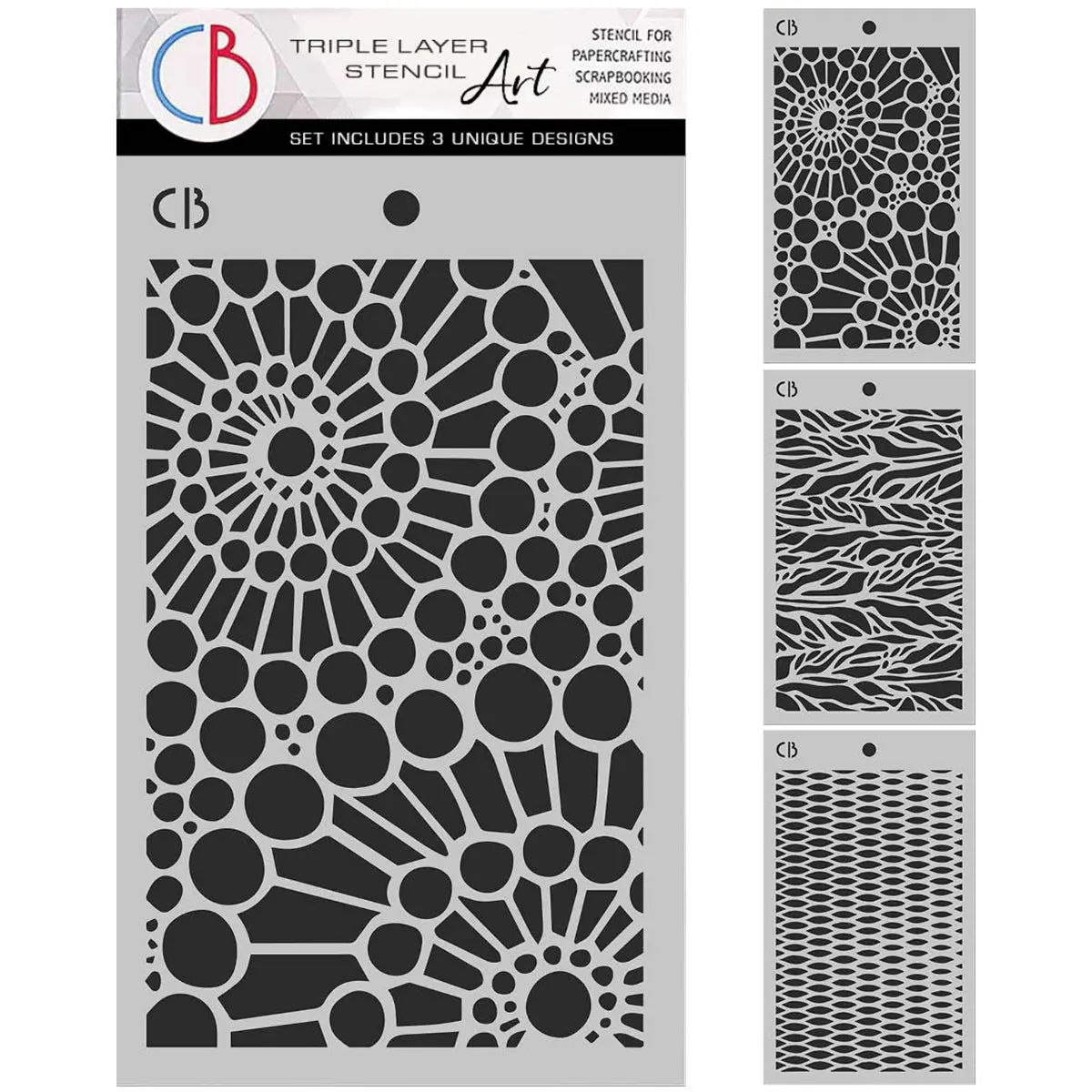An Artist Journey Stencil Mix 5"X8"– Triple Layer Set (3 Unique Designs) 1