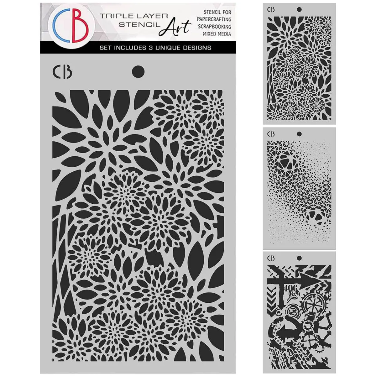 Polar Railway Stencil Mix 5"X8"– Triple Layer Set (3 Unique Designs) 1