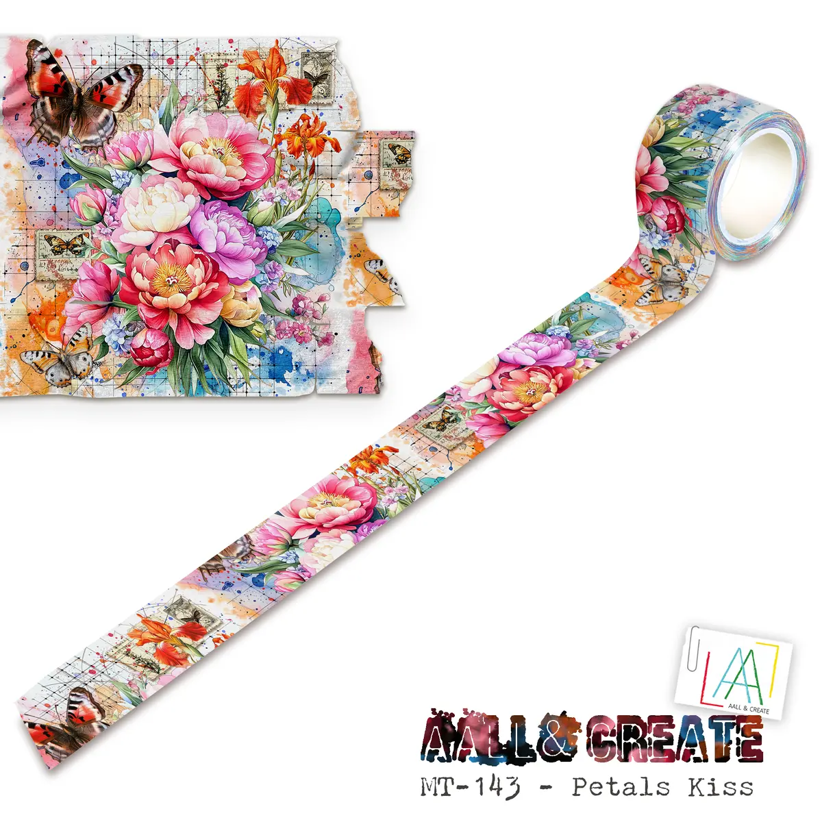 Aall And Create - Washi Tape 25Mm X 10M - Petals Kiss (Layer-It-Up!) 1