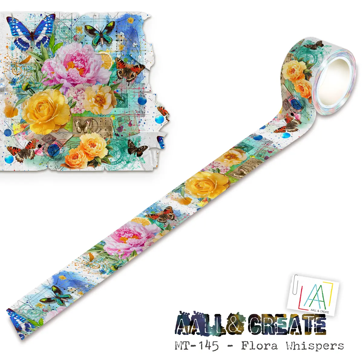 Aall And Create - Washi Tape 25Mm X 10M - Flora Whispers (Layer-It-Up!) 1