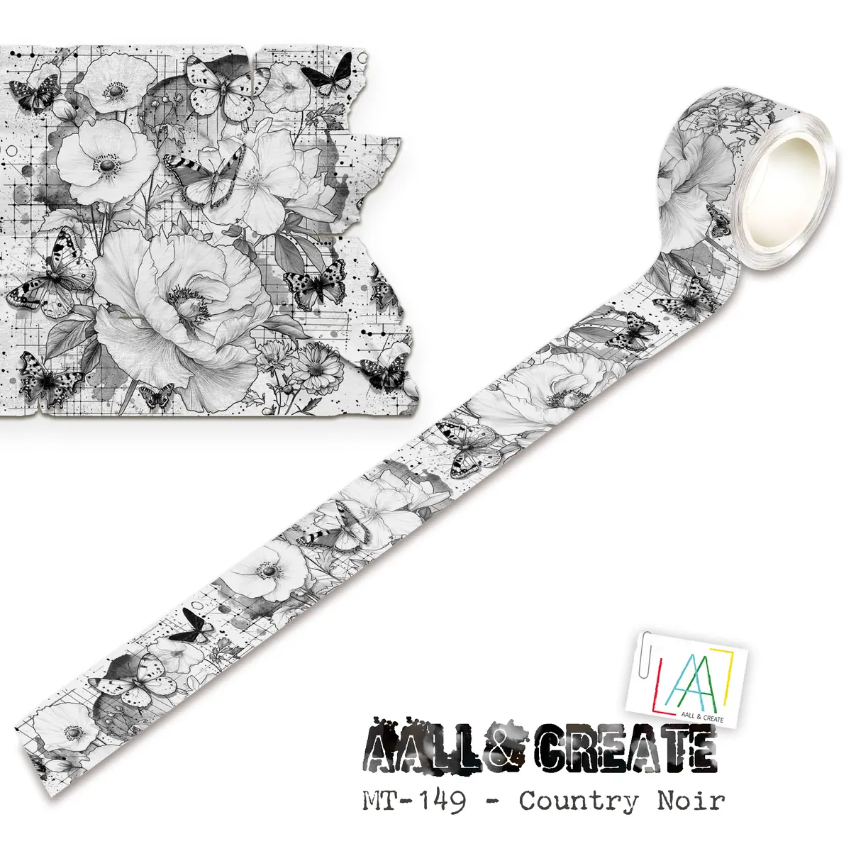 Aall And Create - Washi Tape 25Mm X 10M - Country Noir (Layer-It-Up) 1
