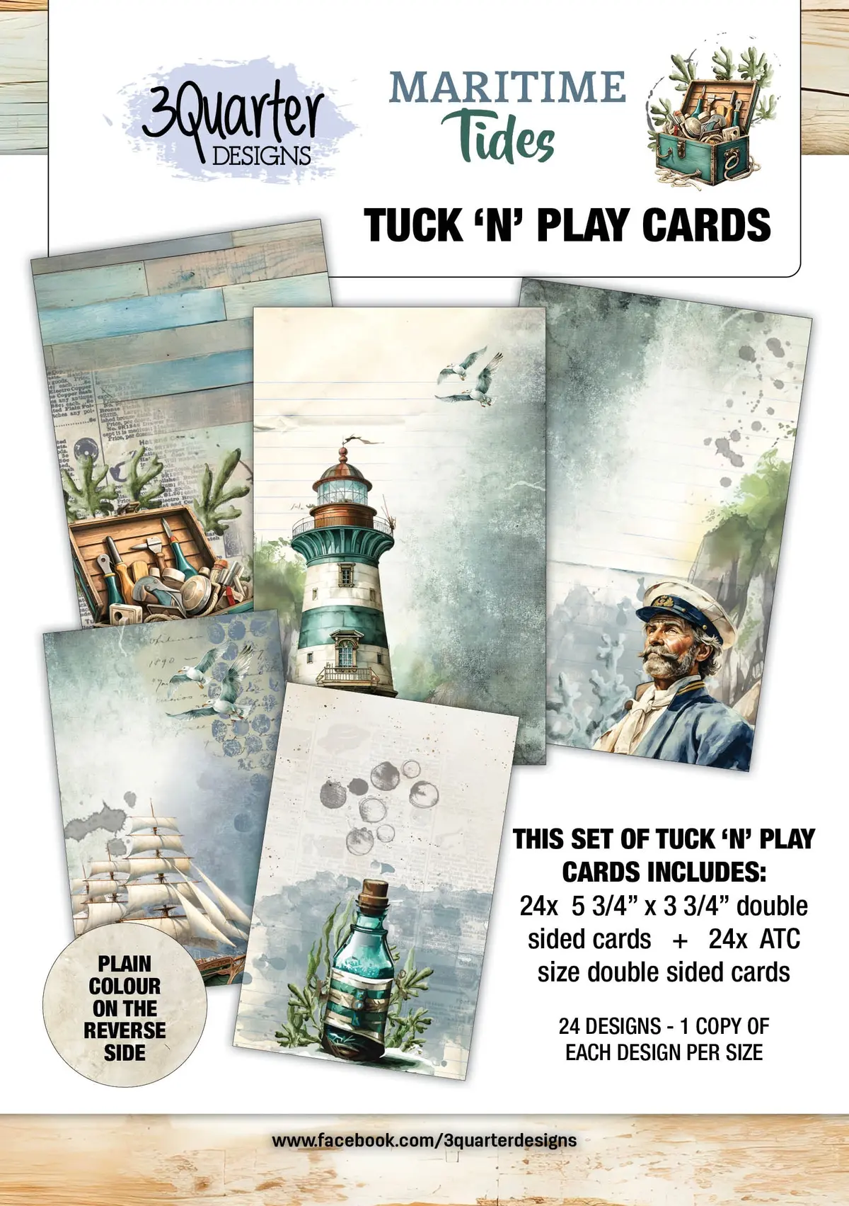 3Quarter Designs Maritime Tides - Tuck N Play Cards 1