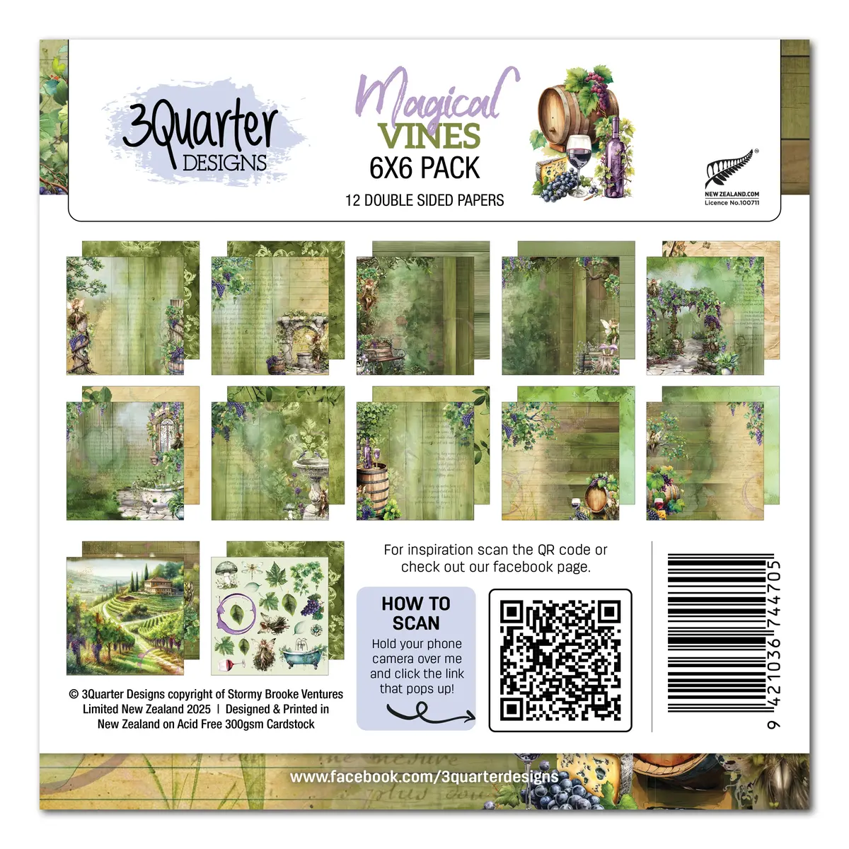 3Quarter Designs Magical Vines 6X6 Paper Pack 1