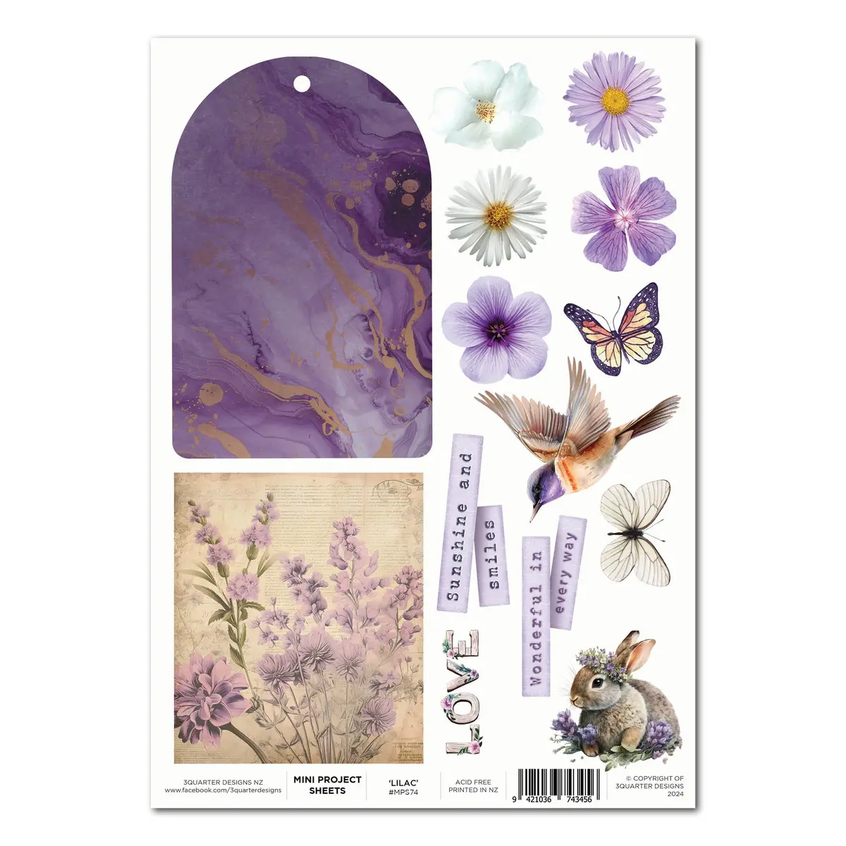 3Quarter Designs Lilac Euphoria - Mini Project Sheet 1