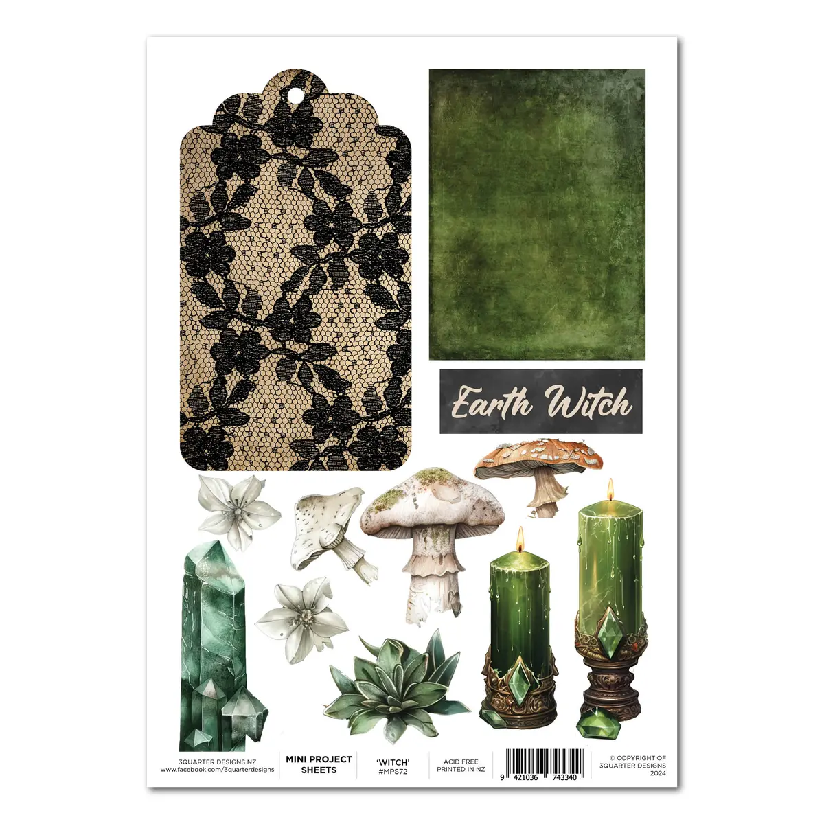 3Quarter Designs Earth Witch - Mini Project Sheet 1