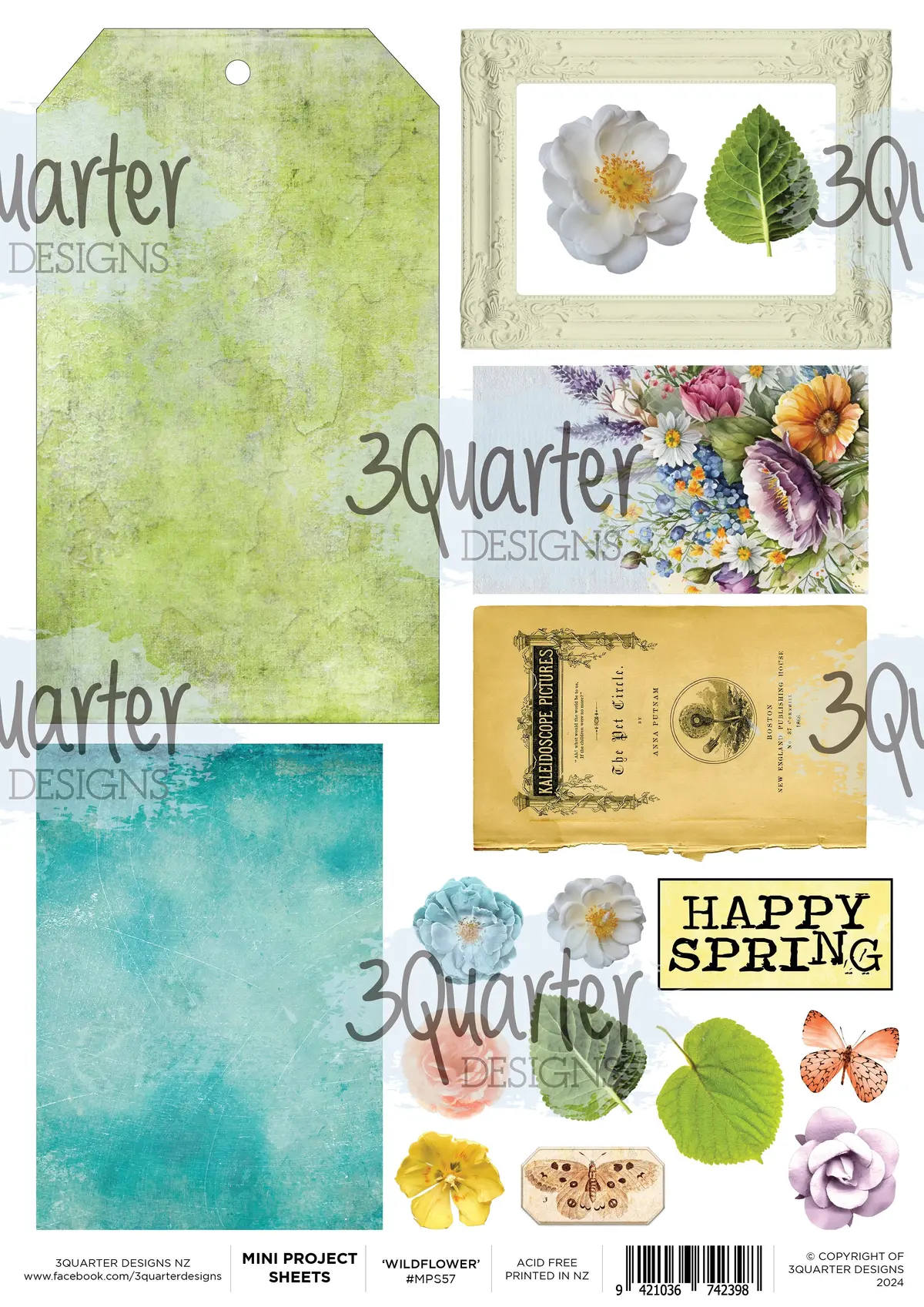 3Quarter Designs Heavenly Wildflowers - Mini Project Sheet 1