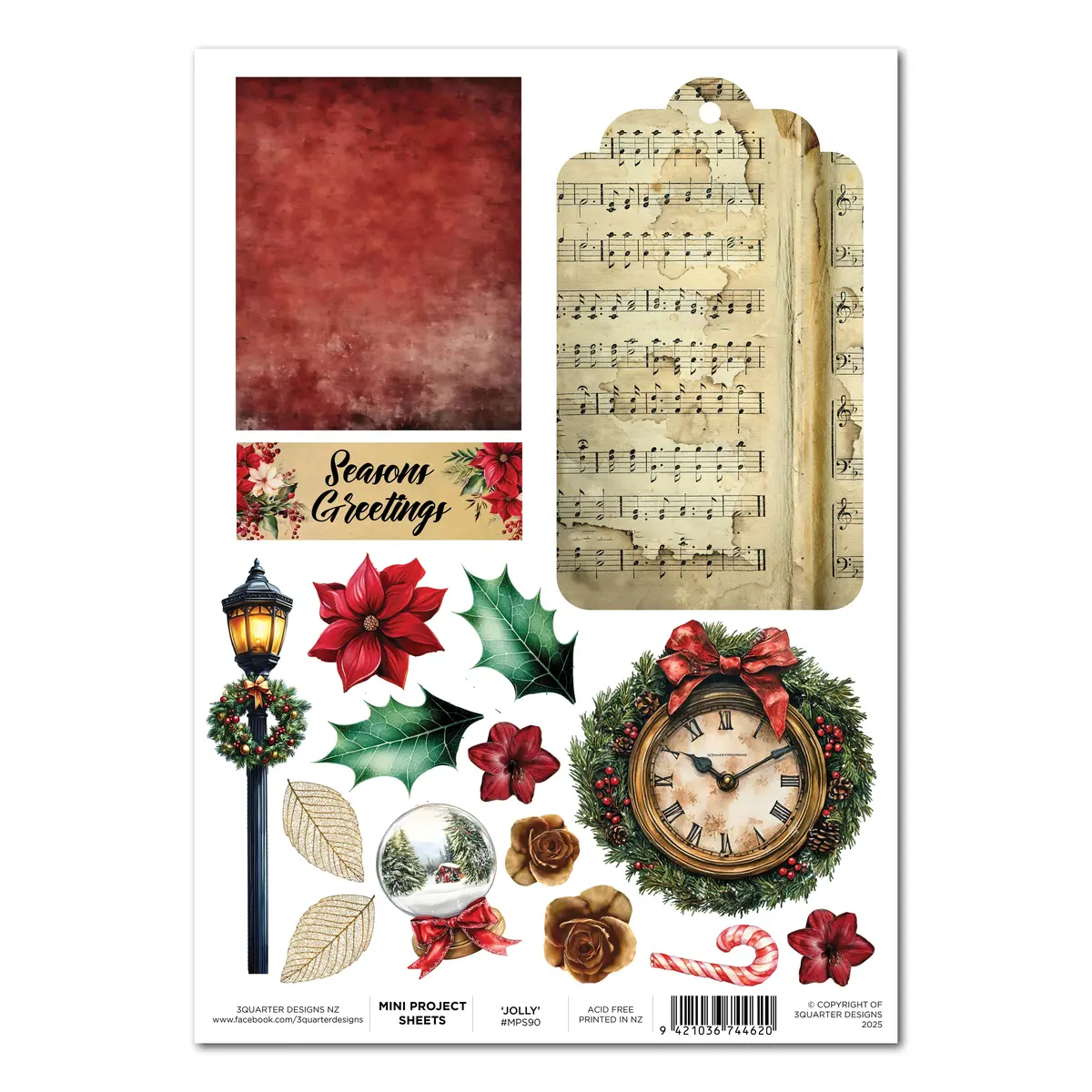 3Quarter Designs Holly Jolly - Mini Project Sheet 1