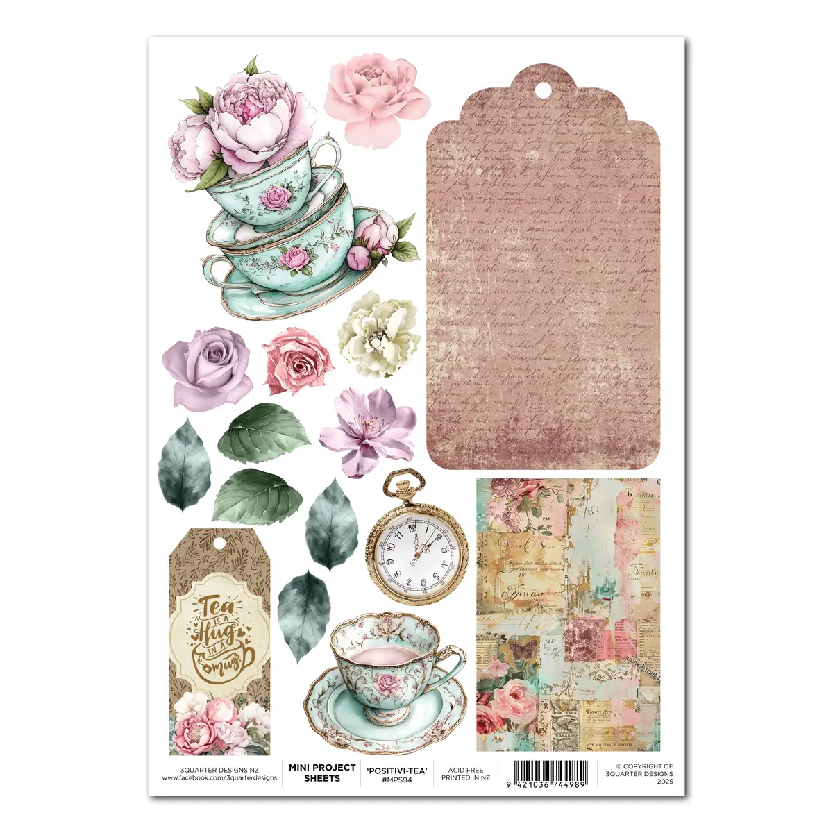 3Quarter Designs Positivi-Tea - Mini Project Sheet 1