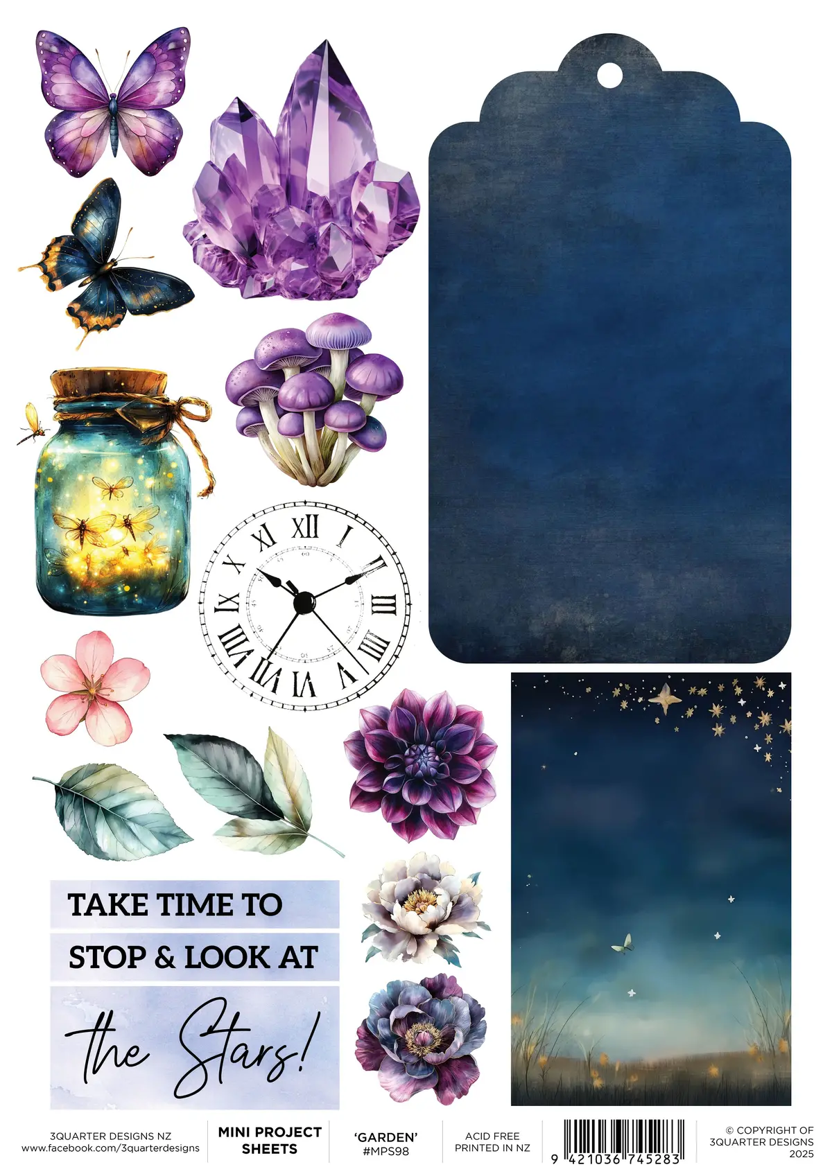 3Quarter Designs Night Garden - Mini Project Sheet 1
