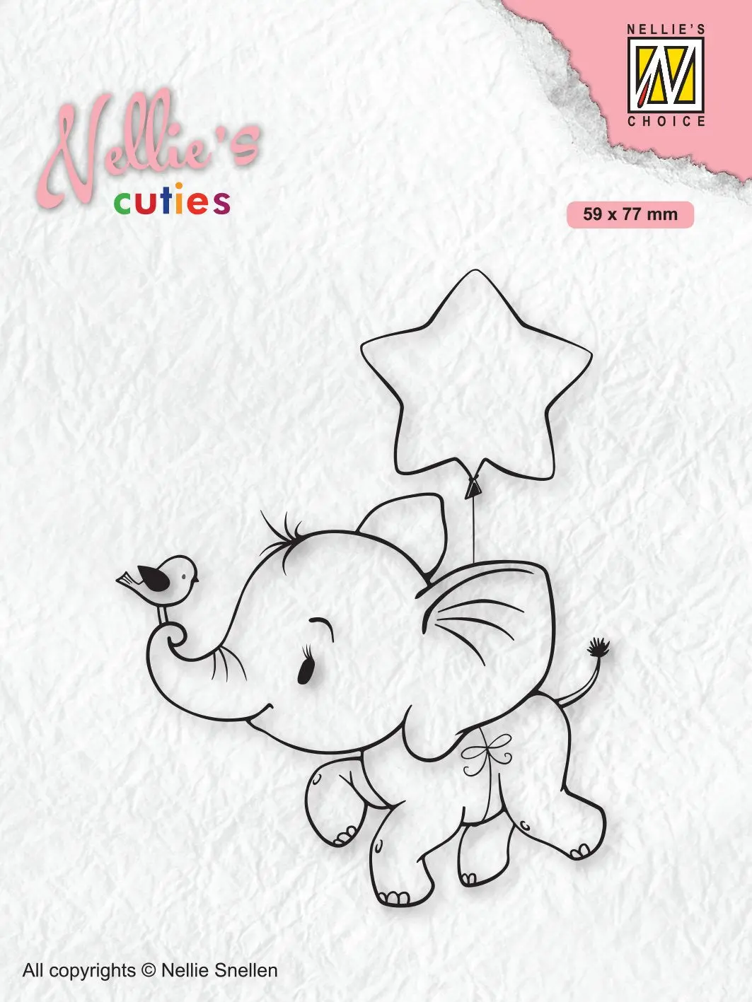 Nellie's Choice Clear Stamp Christmas Cuties Elephant With Star 1