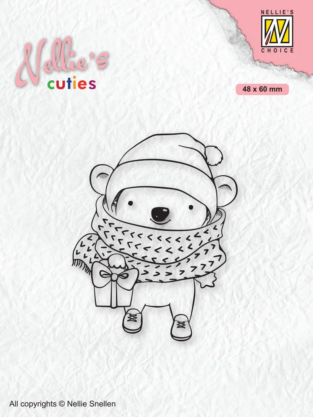 Nellie's Choice Clear Stamp Christmas Cuties Koala With Parcel 1