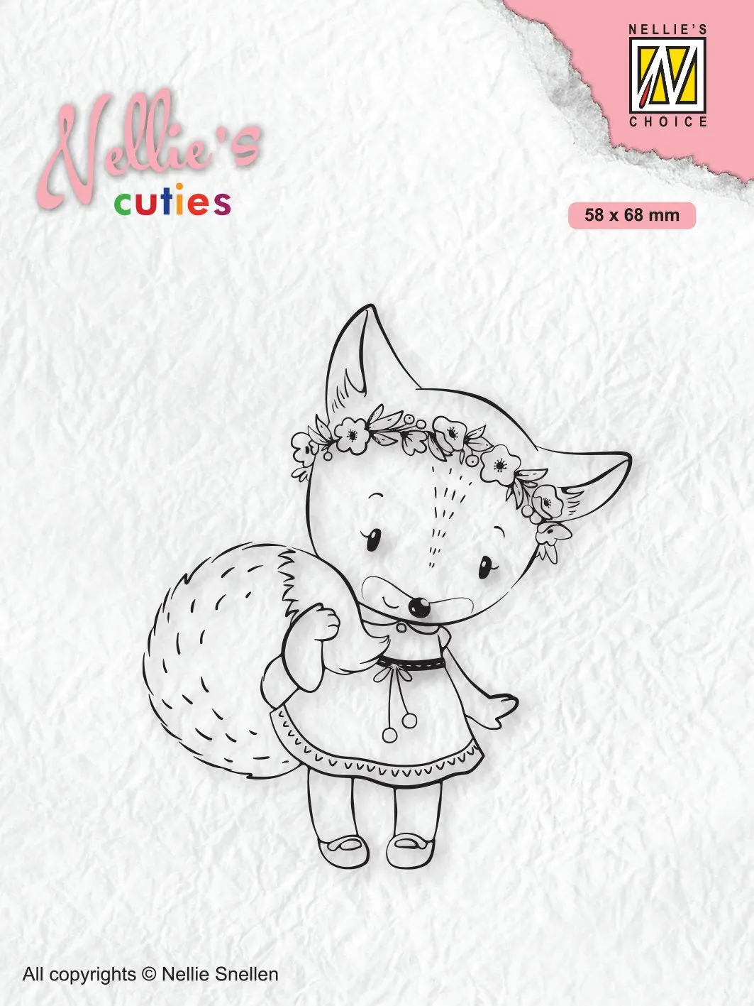Nellie's Choice Clear Stamp Christmas Cuties Foxy Christmas Lady 1