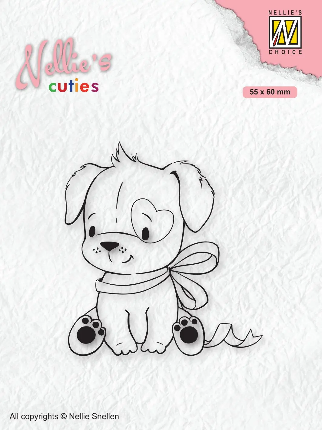 Nellie's Choice Clear Stamp Christmas Cuties Dog With Christmas-Bow 1