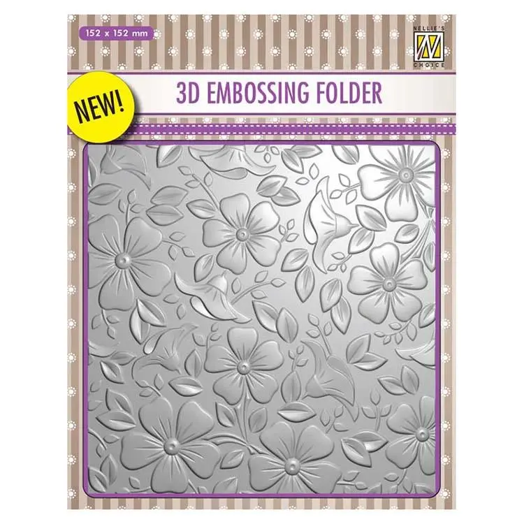 Nellie's Choice 6 X 6 3D Embossing Folder Flowers 3 1