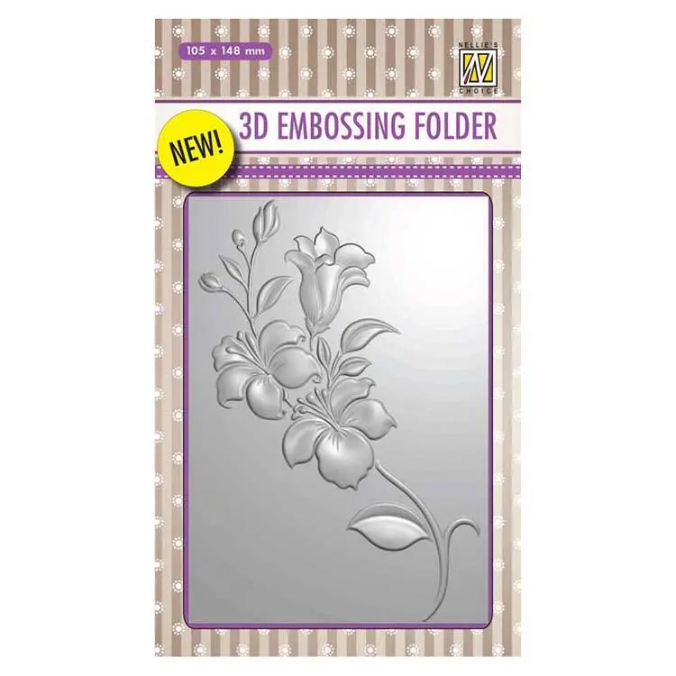 Nellie's Choice 4 X 6 3D Embossing Folder Branch With Flowers 1