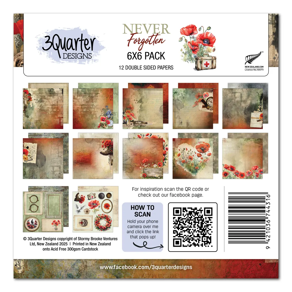 3Quarter Designs Never Forgotten 6X6 Paper Pack 1