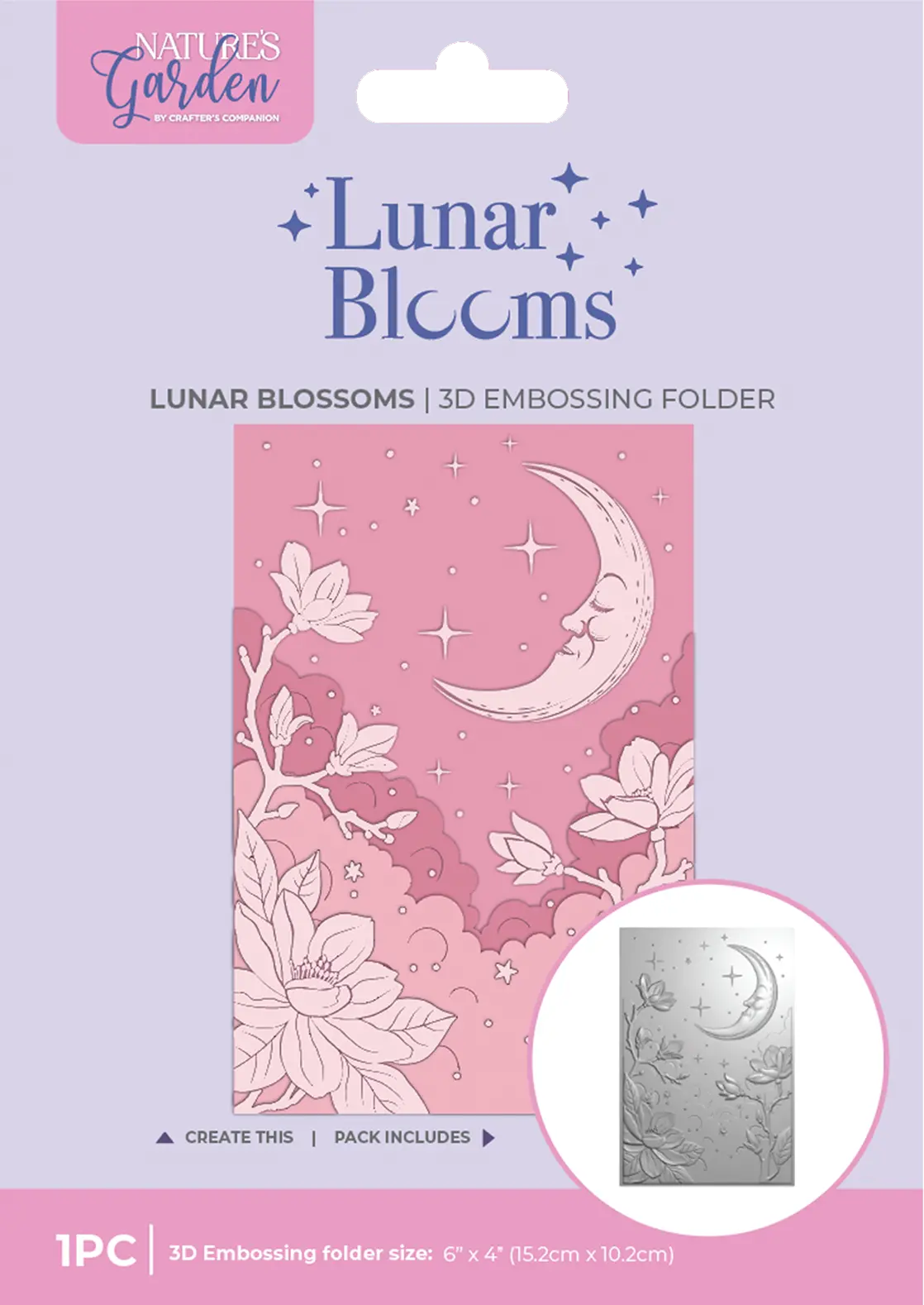 Natures Garden Lunar Blooms 3D Embossing Folder - Lunar Blossoms 1