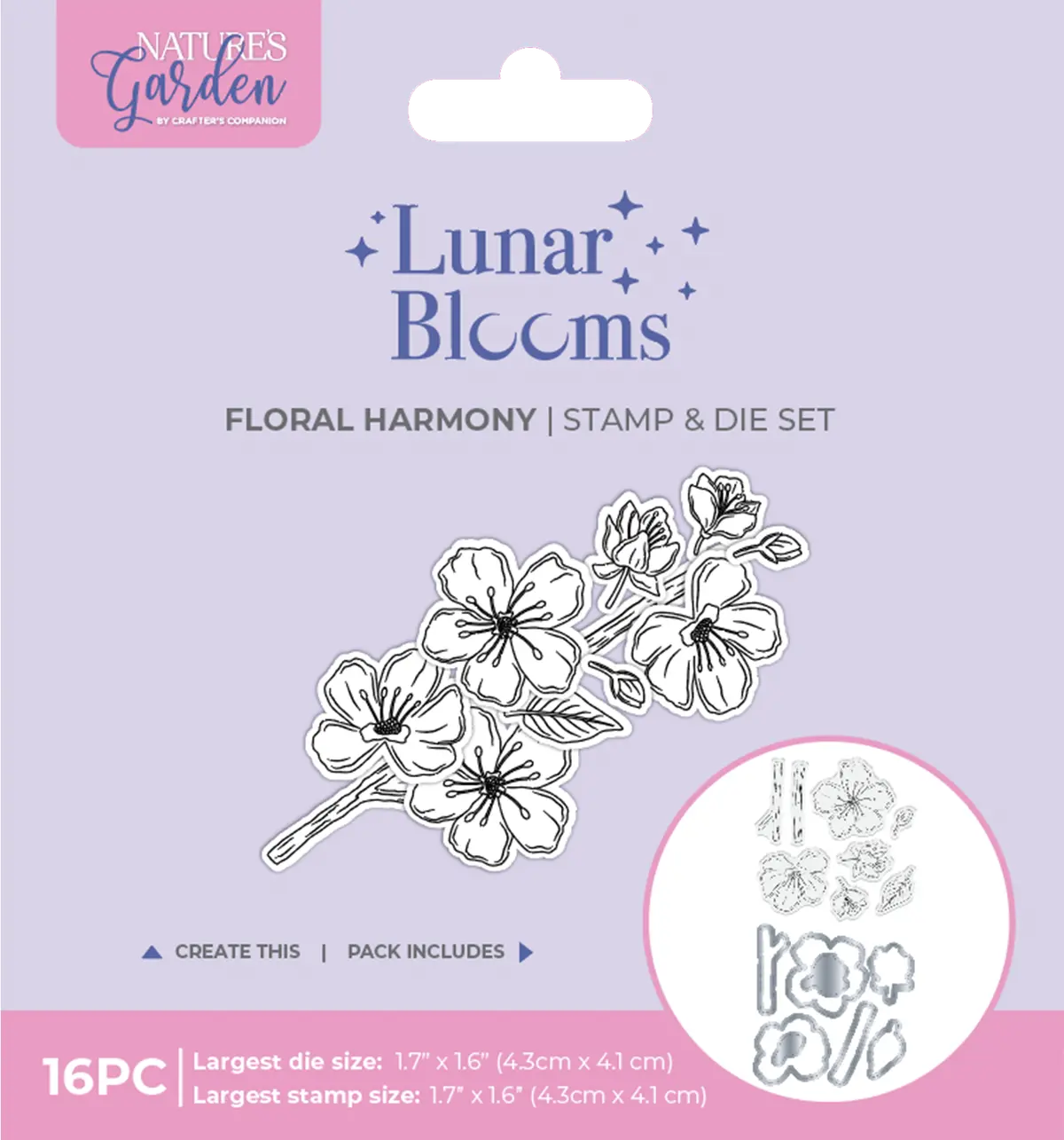 Natures Garden Lunar Blooms Stamp & Die - Floral Harmony 1