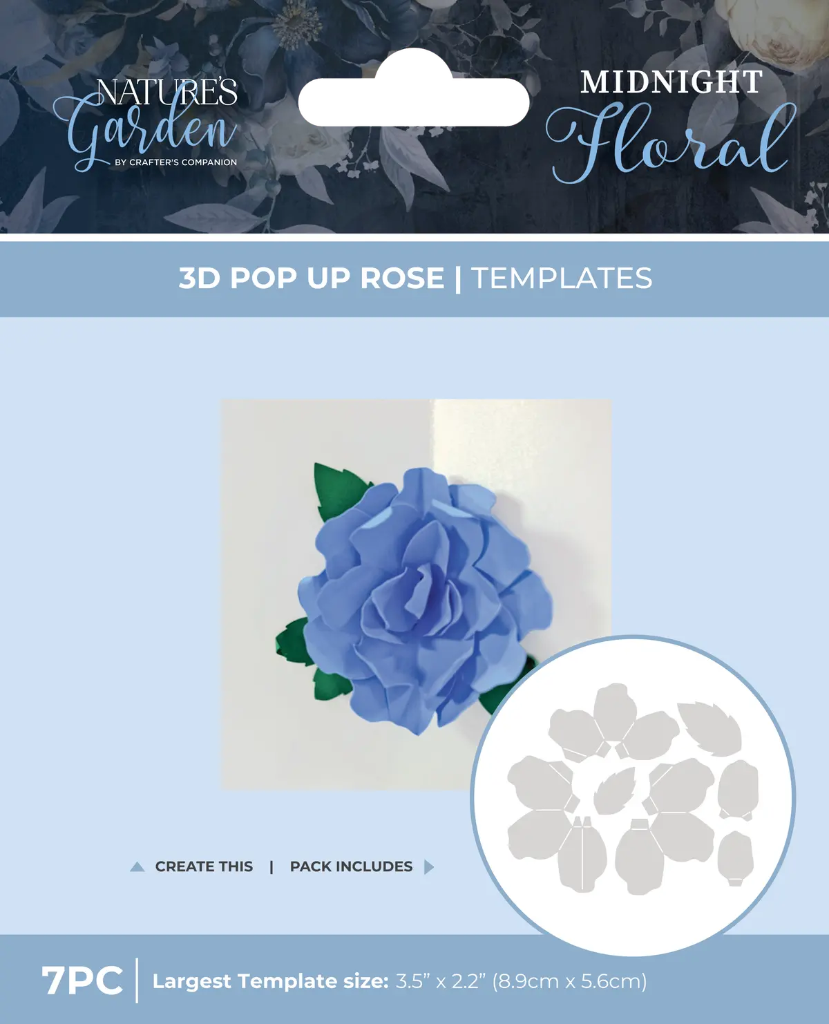 Nature's Garden - Midnight Floral Template - 3D Pop Up Rose 1
