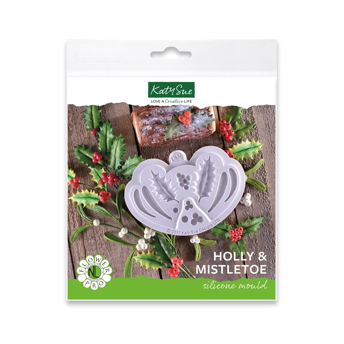 Flower Pro Holly & Mistletoe Silicone Mould 1
