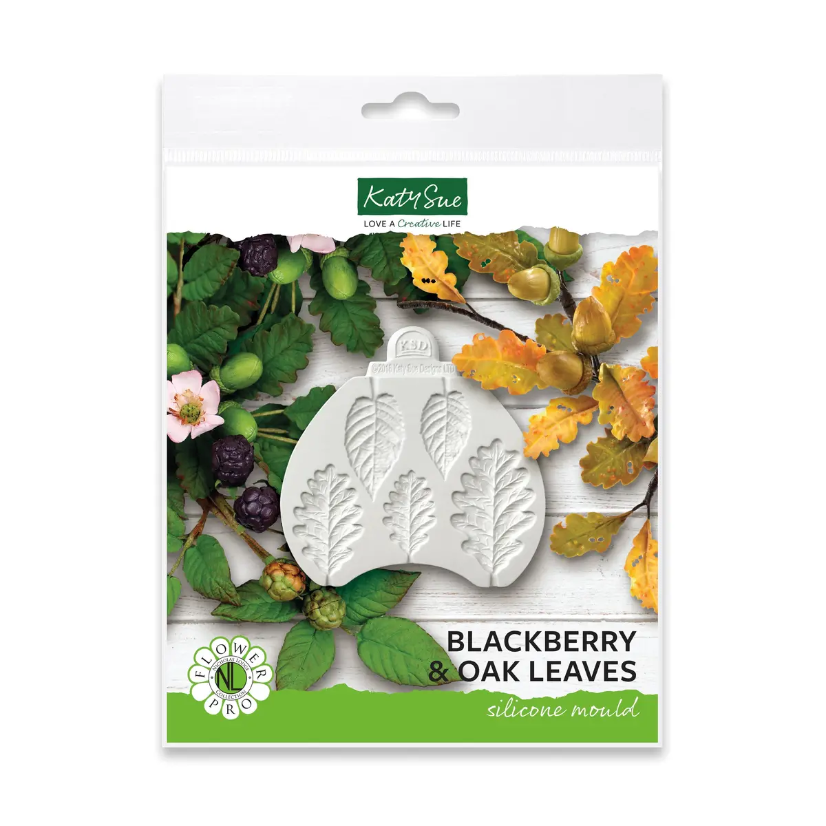 Flower Pro Blackberry And Oak Leaves Silicone Mould 1
