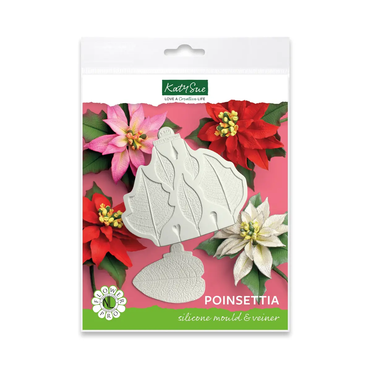 Flower Pro Poinsettia Mould And Veiner Silicone Mould 1