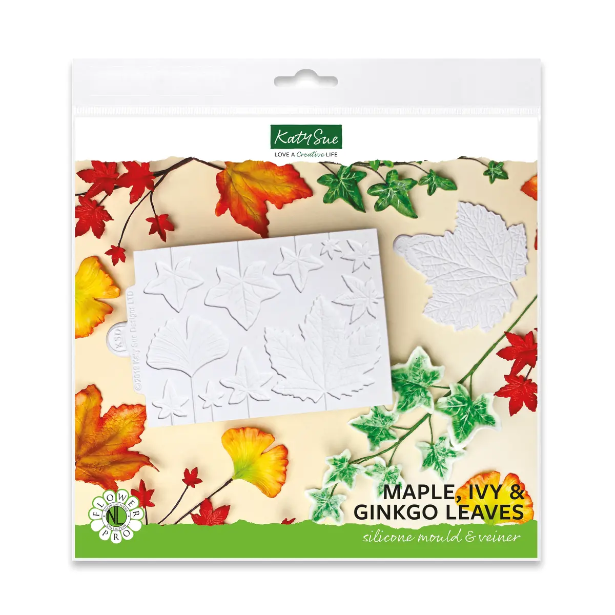 Flower Pro Maple, Ivy And Ginkgo Leaves Silicone Mould And Veiner 1