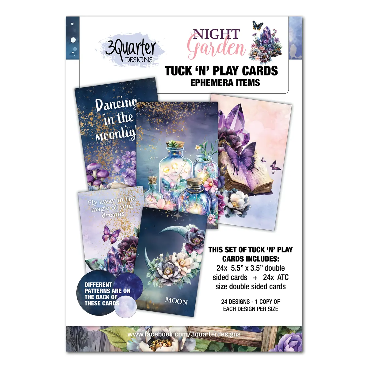 3Quarter Designs Night Garden - Tuck N Play Cards 1