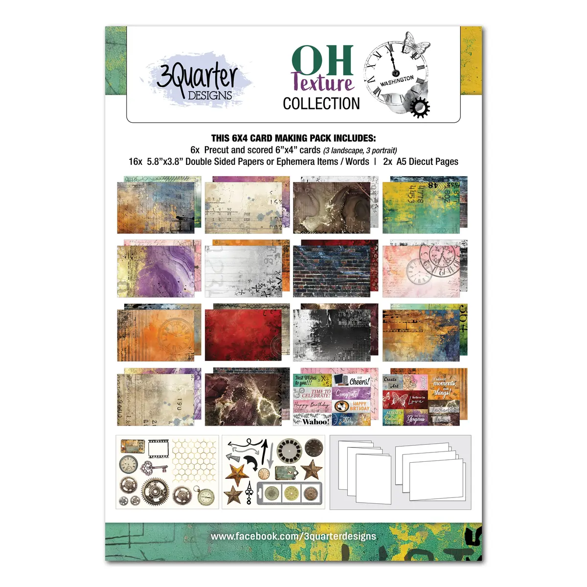 3Quarter Designs Oh Texture 6X4 Card Pack 1