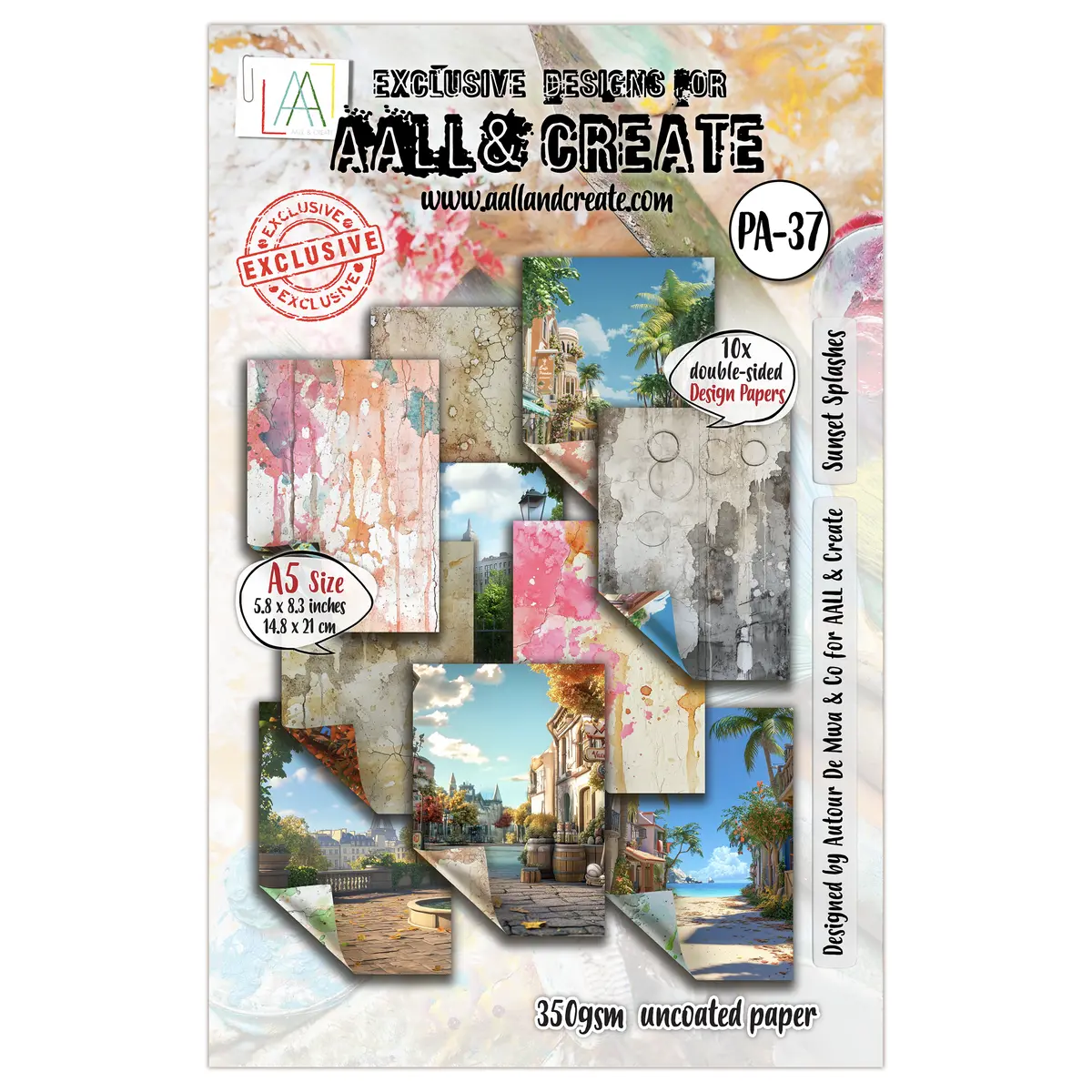 Aall And Create - A5 Design Paper - Sunset Splashes 1
