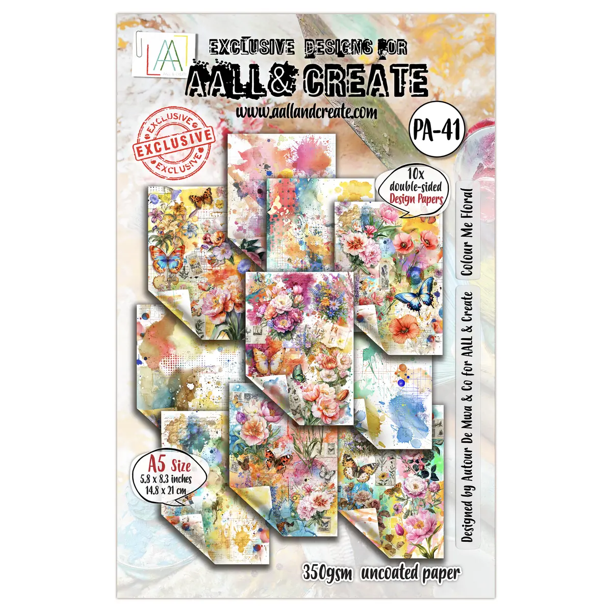 Aall And Create - A5 Design Paper - Colour Me Floral 1