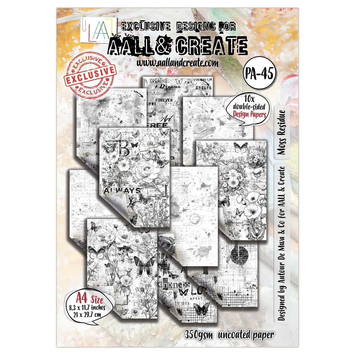 Aall And Create - A4 Design Paper - Moss Residue 1