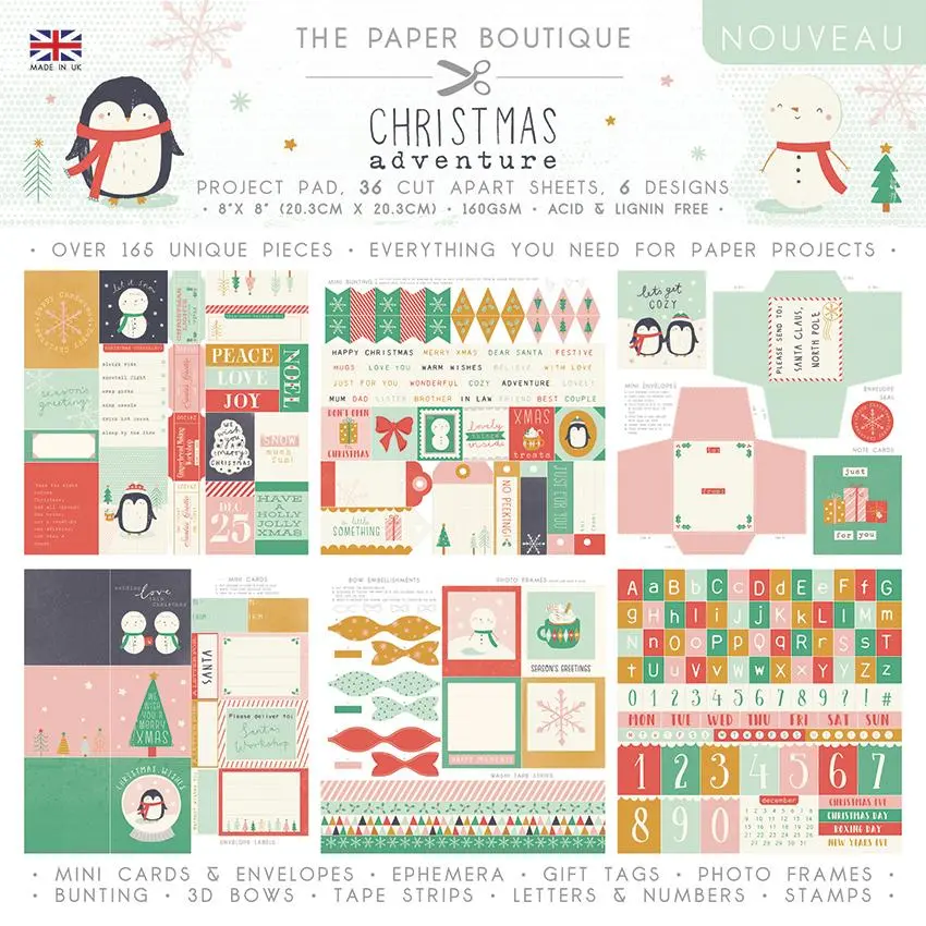 The Paper Boutique Christmas Adventure 8X8 Project Pad 1