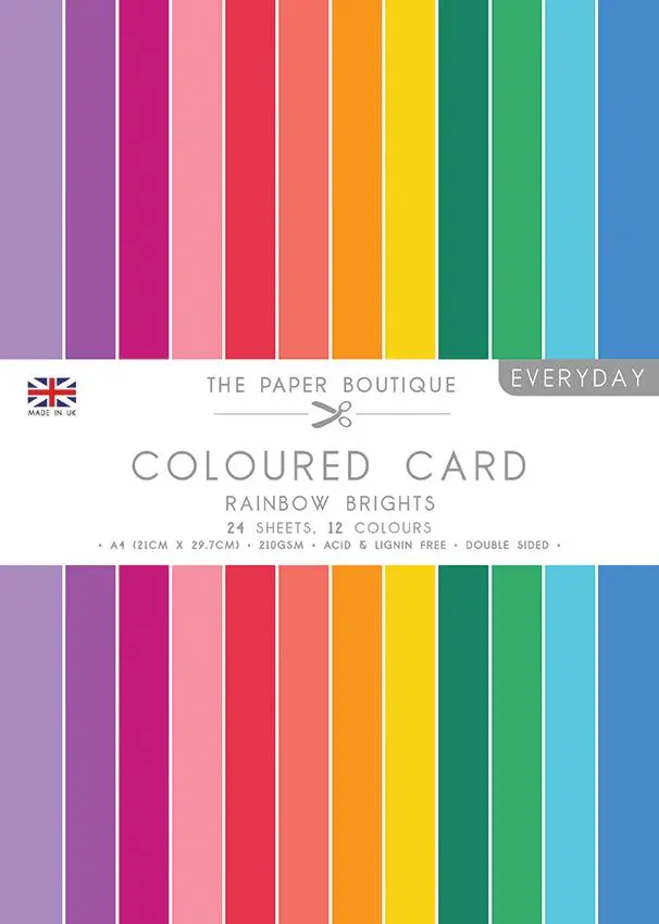 The Paper Boutique Everyday - Coloured Card - Rainbow Brights A4 1