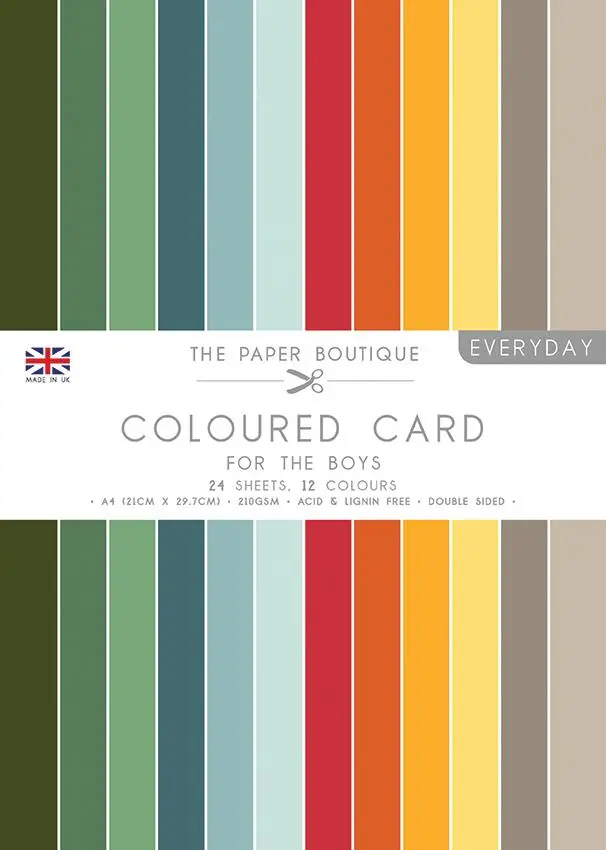 The Paper Boutique Everyday - Coloured Card - For The Boys A4 1