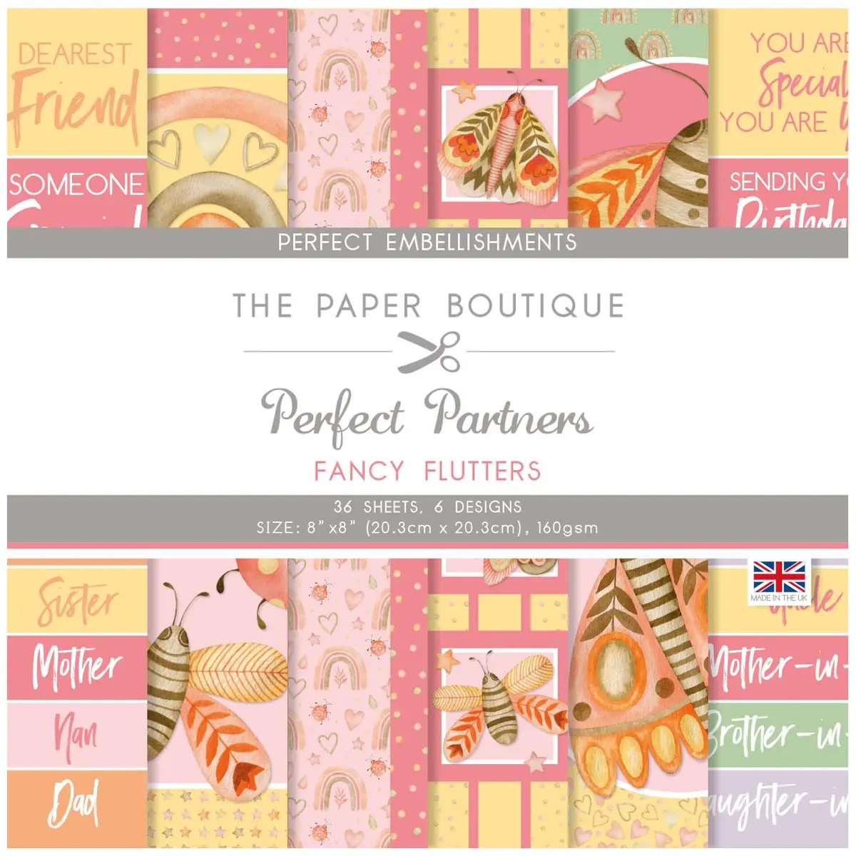 The Paper Boutique Perfect Partners - Fancy Flutters 8 In X 8 In Embellishments 1