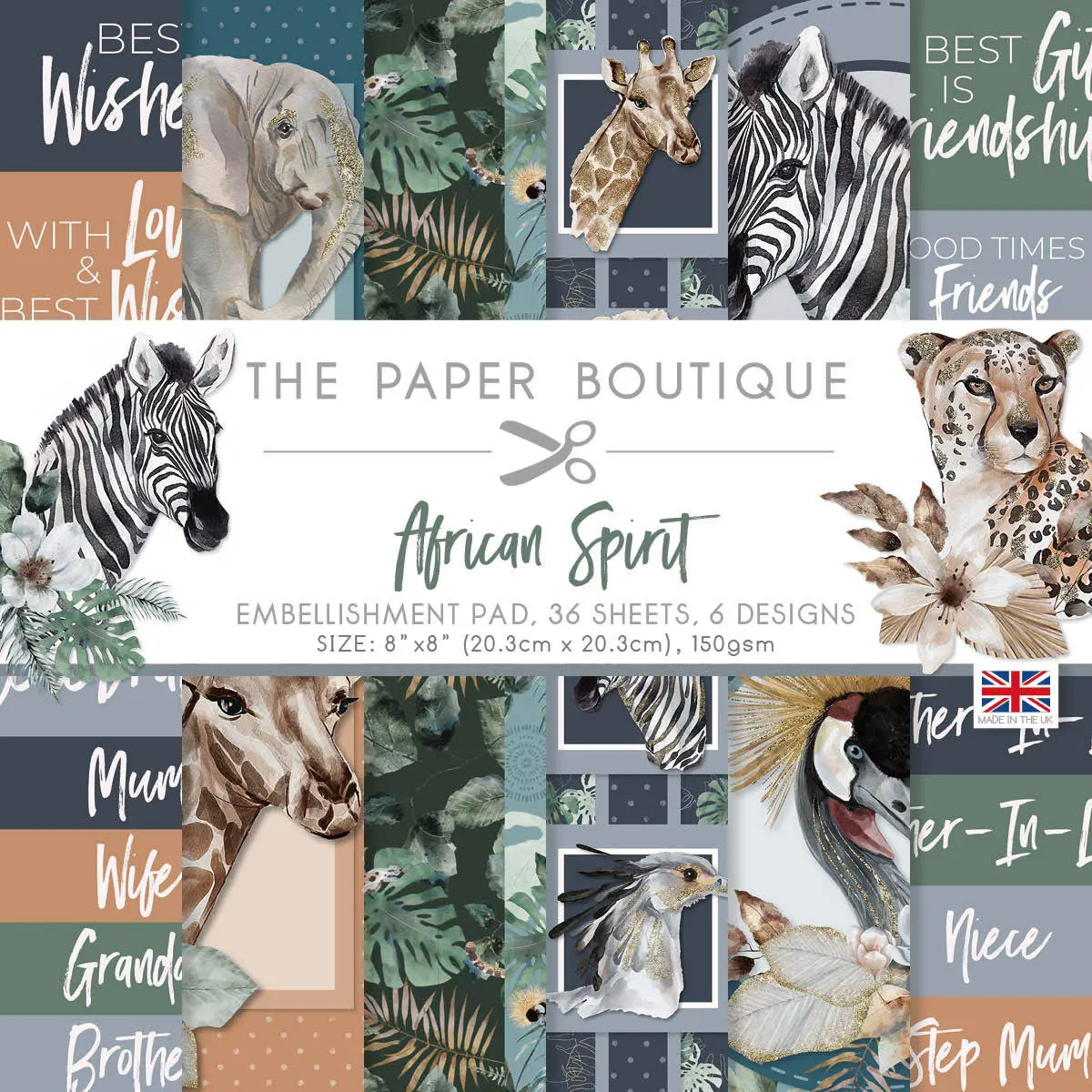 The Paper Boutique African Spirit 8 In X 8 In Embellishments Pad 1