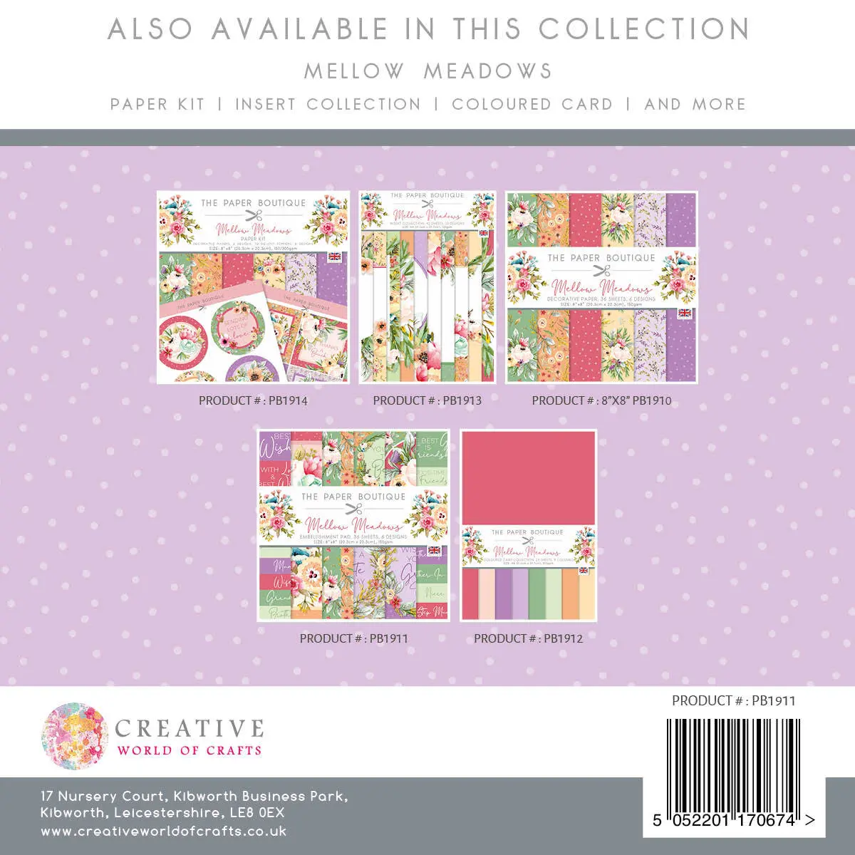 The Paper Boutique Mellow Meadows 8X8 Embellishments Pad 2