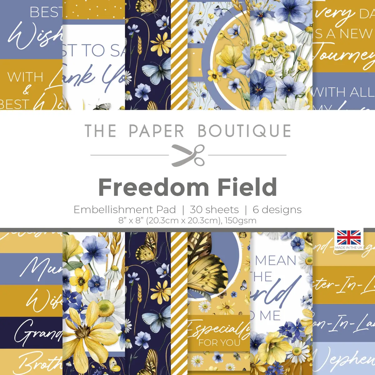 The Paper Boutique Freedom Field 8 In X 8 In Embellishments Pad 1
