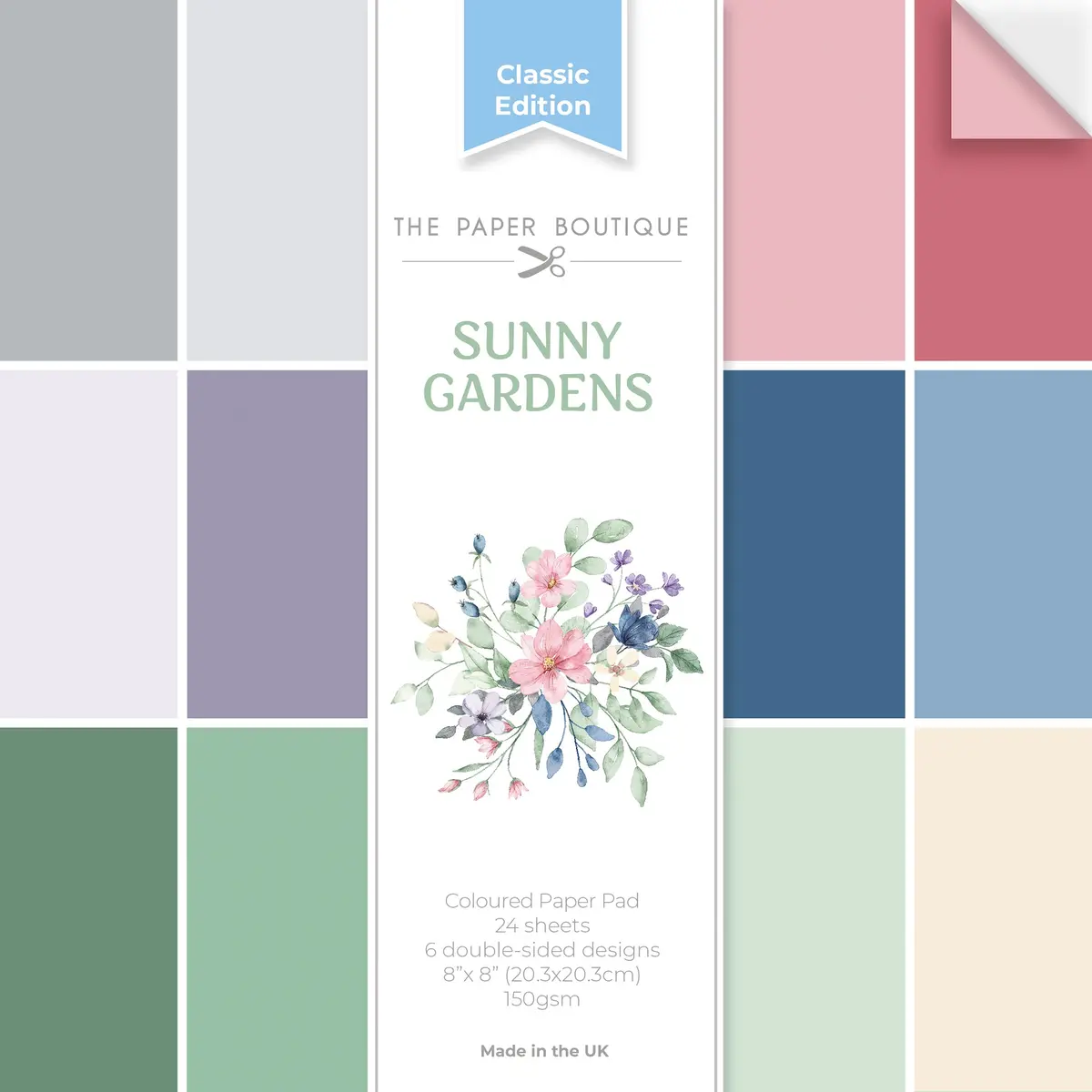 The Paper Boutique Sunny Gardens 8 In X 8 In Colour Card Pad 1