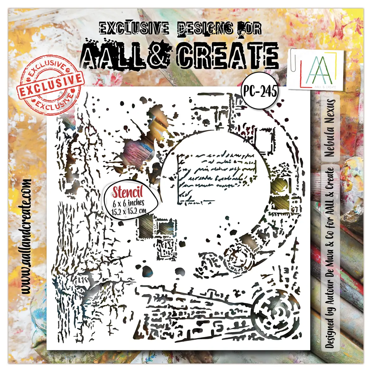 Aall And Create - 6"X6" Stencil - Nebula Nexus 1