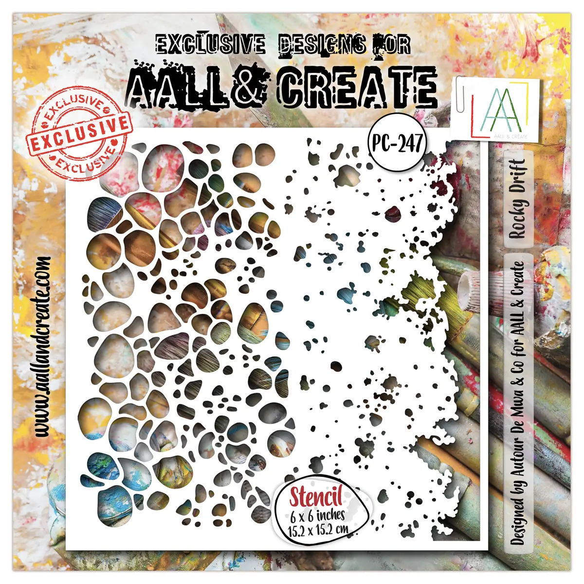 Aall And Create - 6"X6" Stencil - Rocky Drift 1