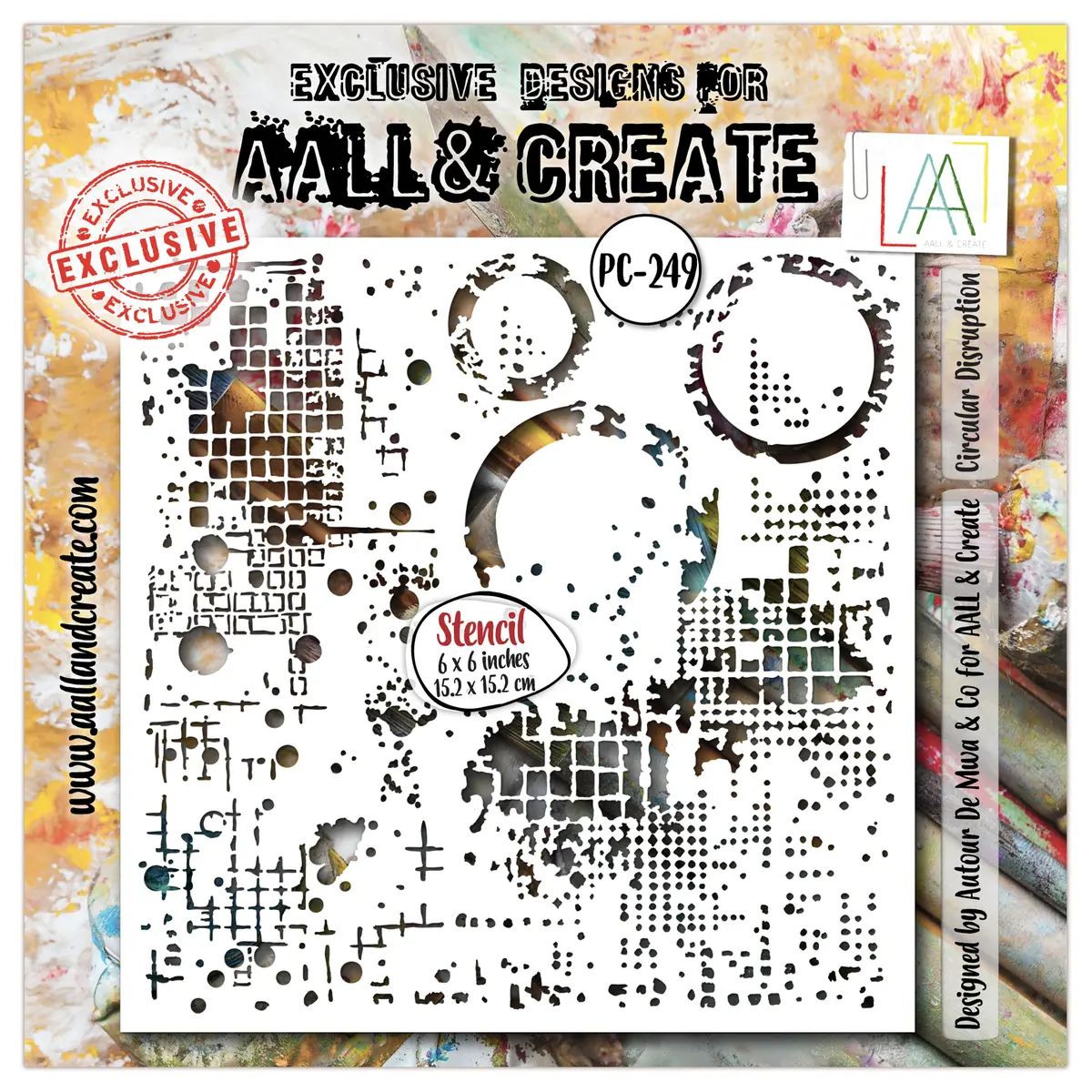 Aall And Create - 6"X6" Stencil - Circular Disruption 1