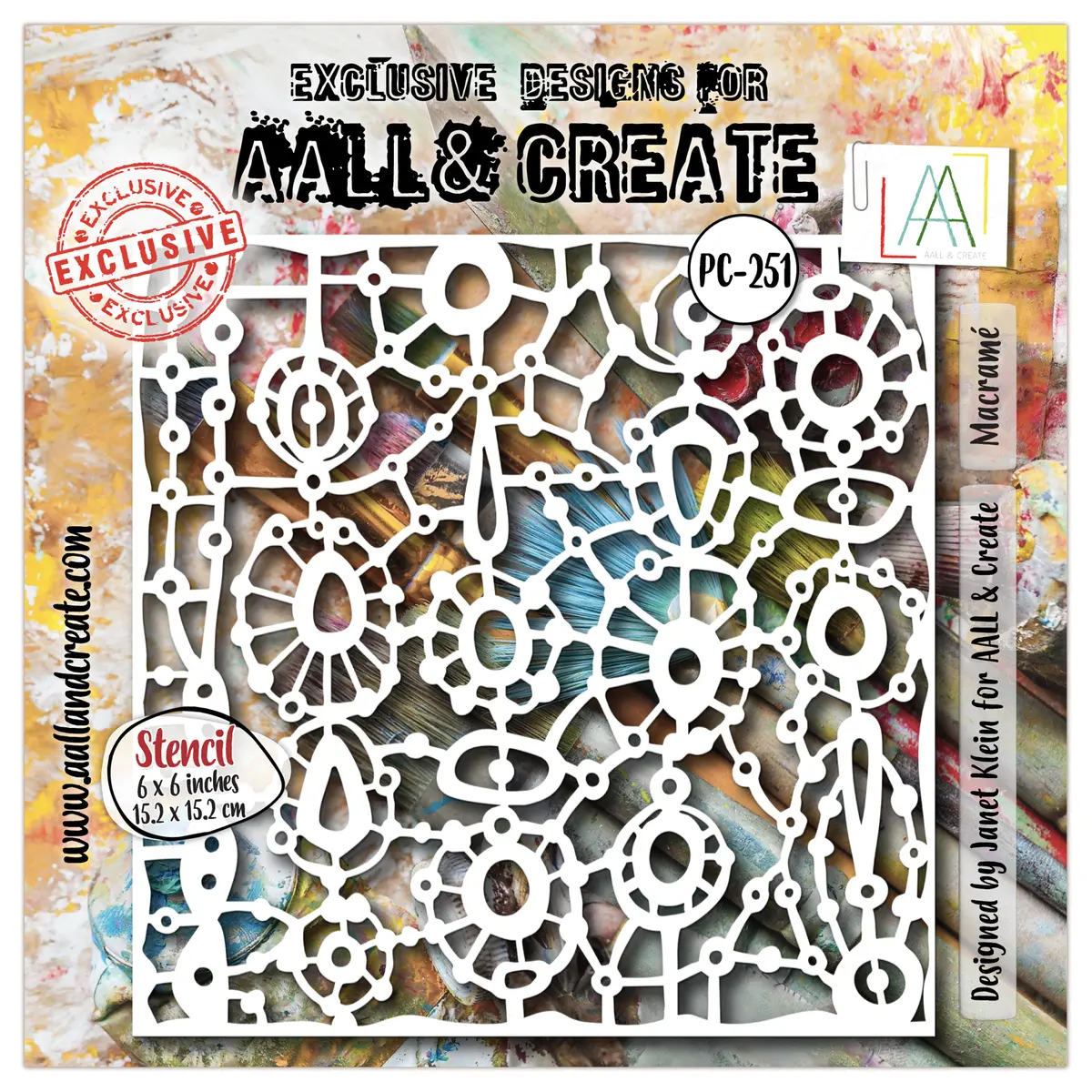Aall And Create - 6" X 6" Stencil - Macramé 1